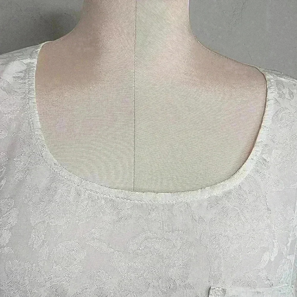 Anthropologie Ivory Wedge Short Sleeves Carson Pocket Floral Boho Top Size M - Picture 5 of 9